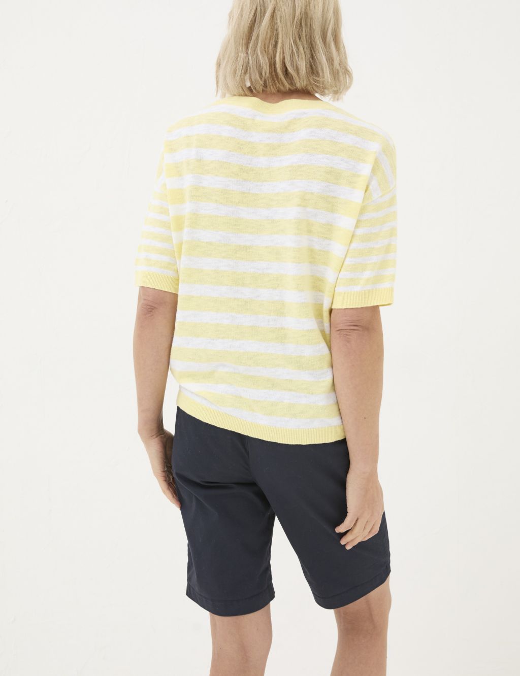 Cotton-Rich Striped Knitted Top with Linen 2 of 5
