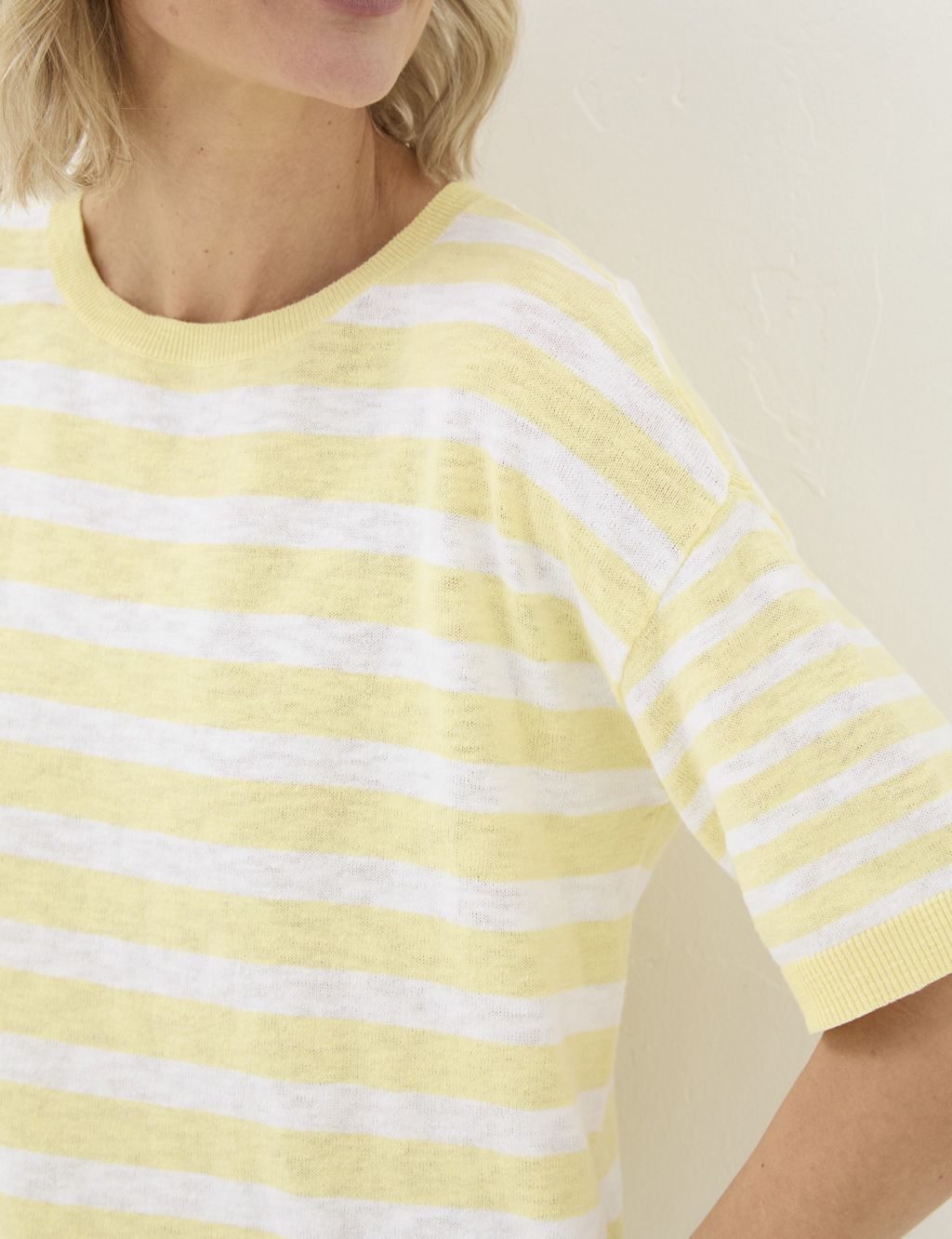 Cotton-Rich Striped Knitted Top with Linen 5 of 5