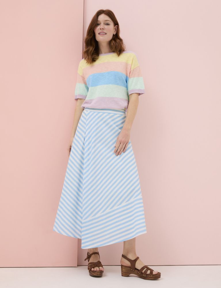 Cotton-Rich Striped Knitted Top with Linen 3 of 5