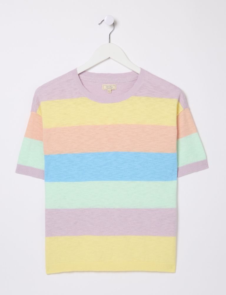 Cotton-Rich Striped Knitted Top with Linen 2 of 5