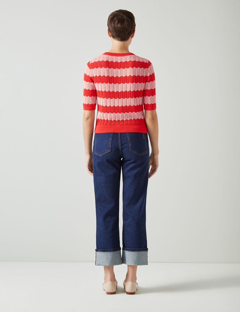 Cotton Rich Striped Knitted Top 4 of 4