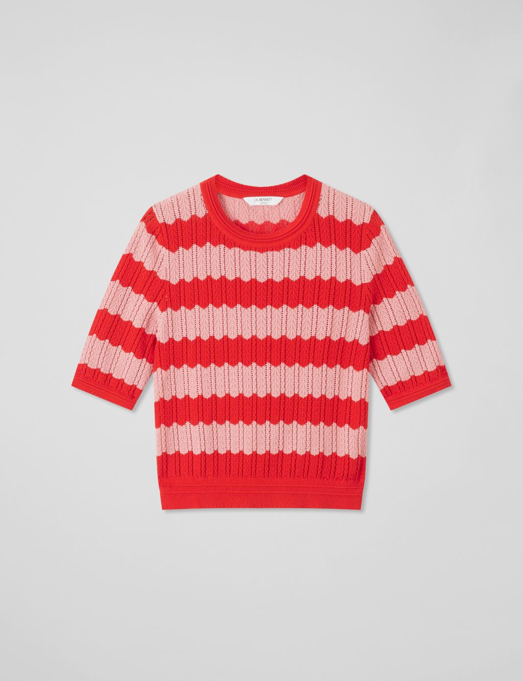 Cotton Rich Striped Knitted Top 1 of 4