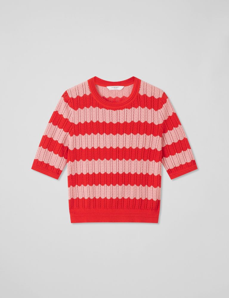 Cotton Rich Striped Knitted Top 2 of 4