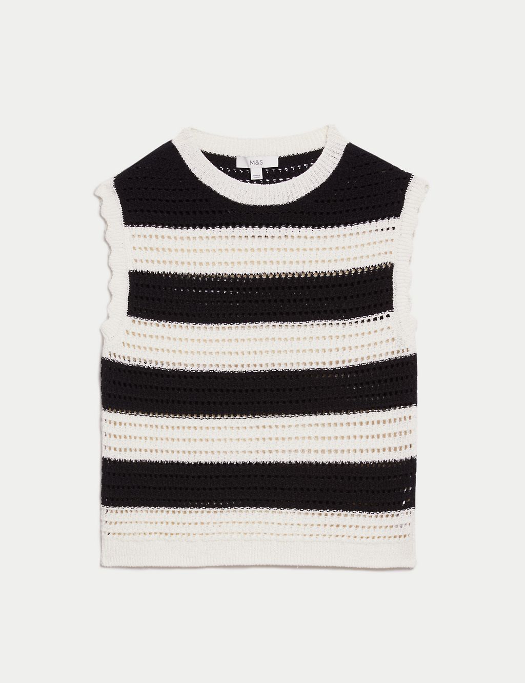 Cotton Rich Striped Knitted Top 1 of 6