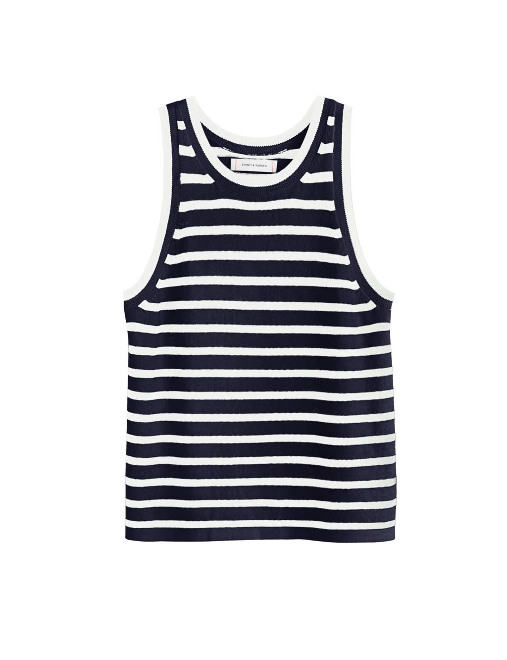 Cotton Rich Striped Knitted Vest 1 of 3