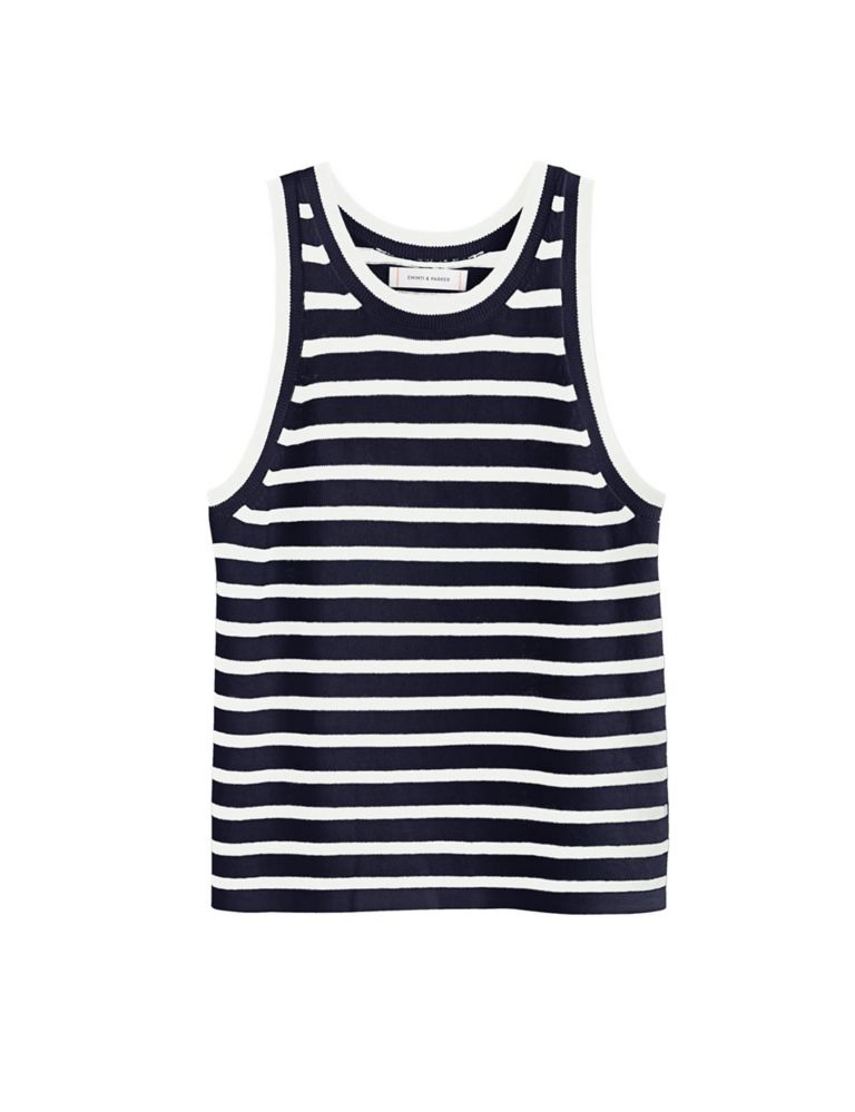Cotton Rich Striped Knitted Vest 2 of 3