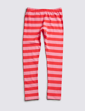 Cotton Rich Striped Leggings (1-7 Years) Image 2 of 3