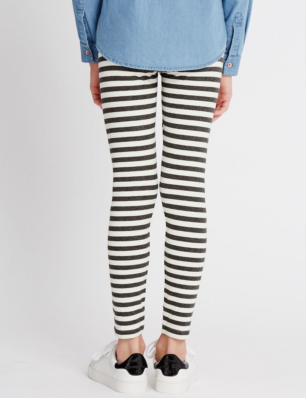 Cotton Rich Striped Leggings with StayNEW™ (3-14 Years) 2 of 5