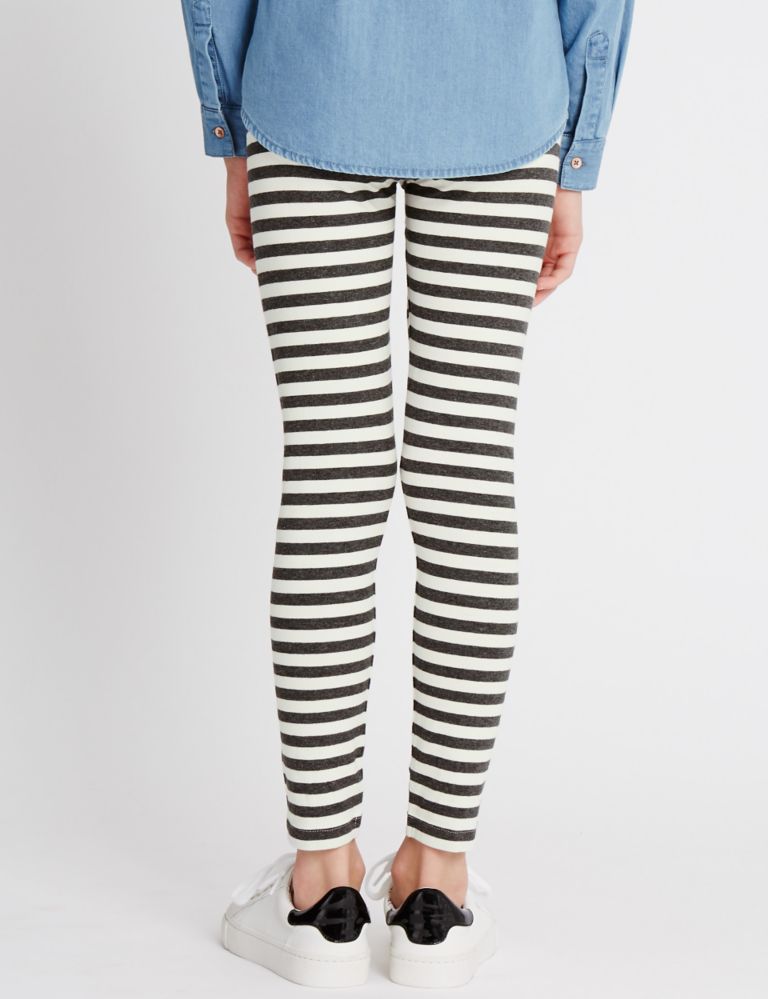 Cotton Rich Striped Leggings with StayNEW™ (3-14 Years) 3 of 5