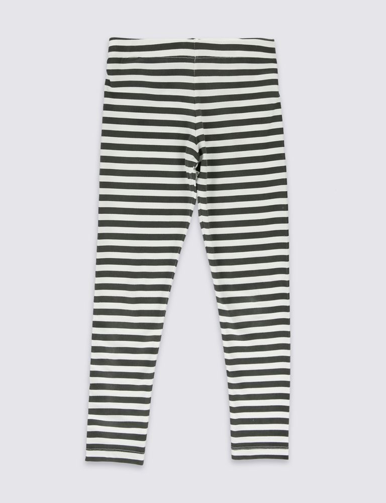 Cotton Rich Striped Leggings with StayNEW™ (3-14 Years) 2 of 5