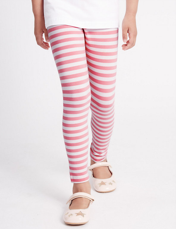 Cotton Rich Striped Leggings with StayNEW™ (3 Months - 5 Years) Image 1 of 2