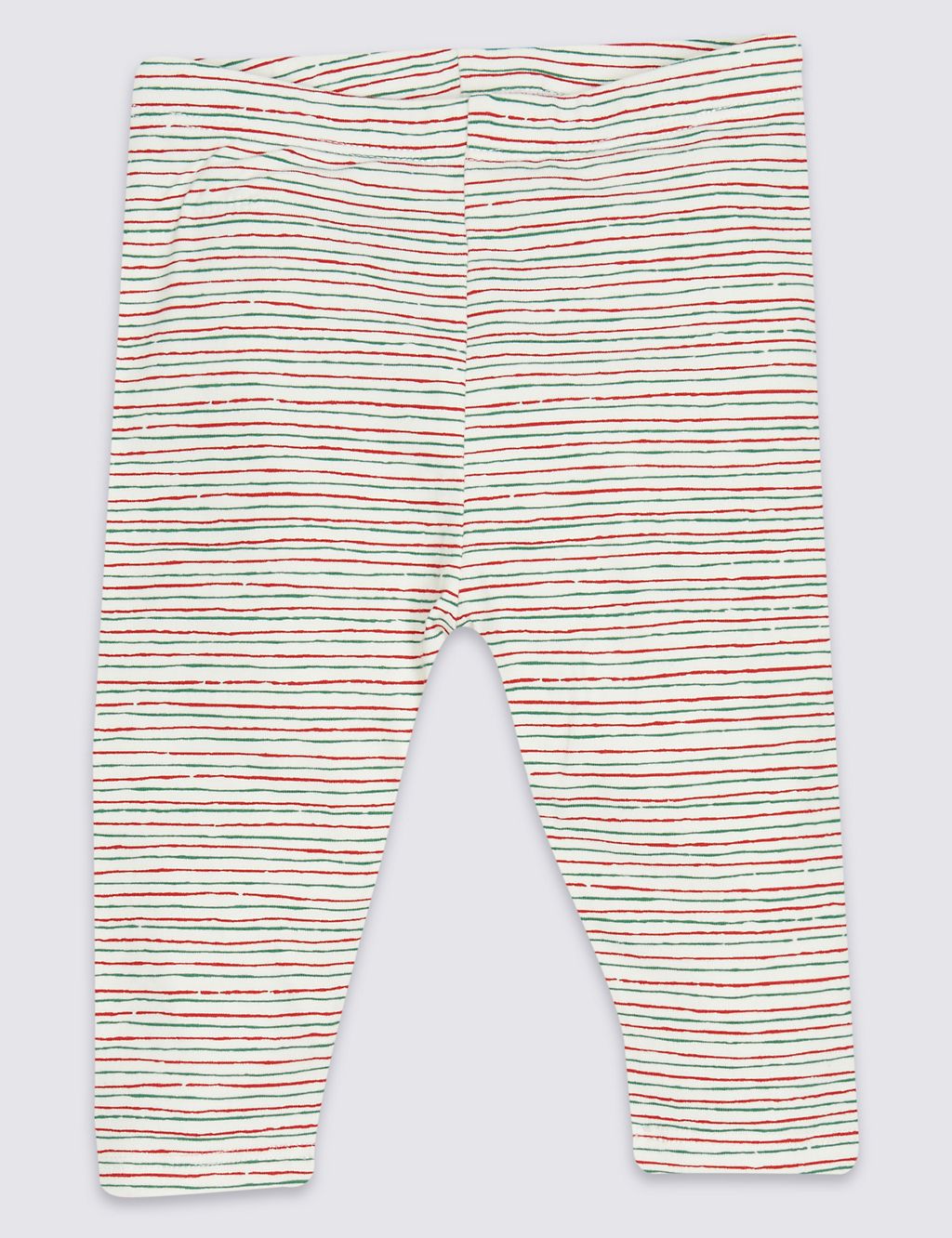 Cotton Rich Striped Leggings with Stretch 1 of 2