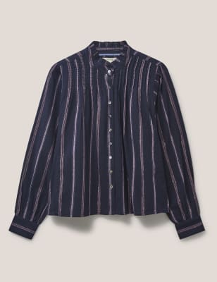 Cotton Rich Striped Long Sleeve Shirt Image 2 of 4