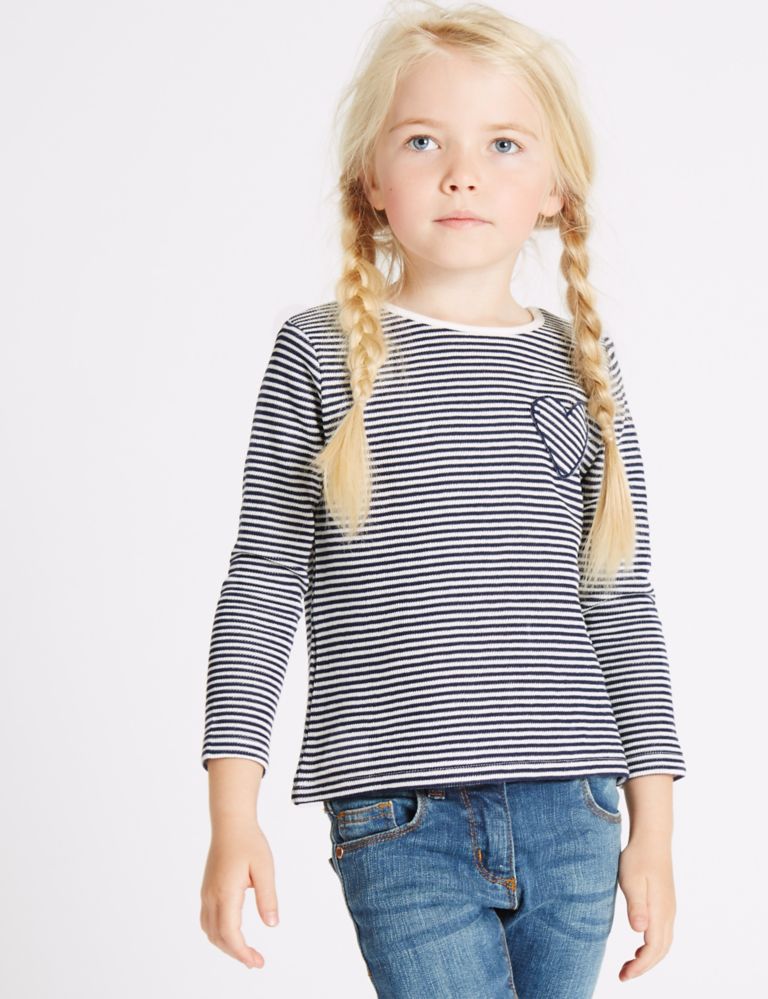 Cotton Rich Striped Long Sleeve Top (3 Months - 5 Years) 1 of 5