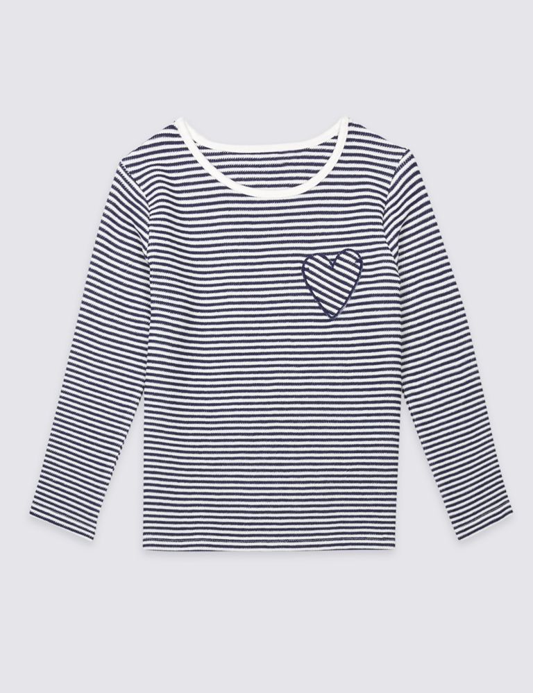 Cotton Rich Striped Long Sleeve Top (3 Months - 5 Years) 2 of 5