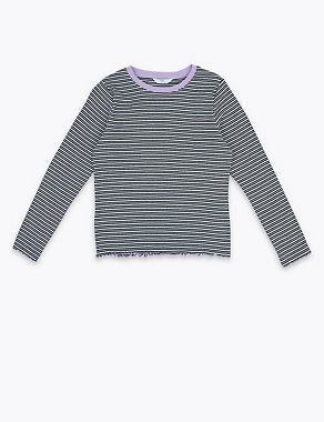 Cotton Rich Striped Long Sleeve Top (6-16 Yrs) Image 2 of 4