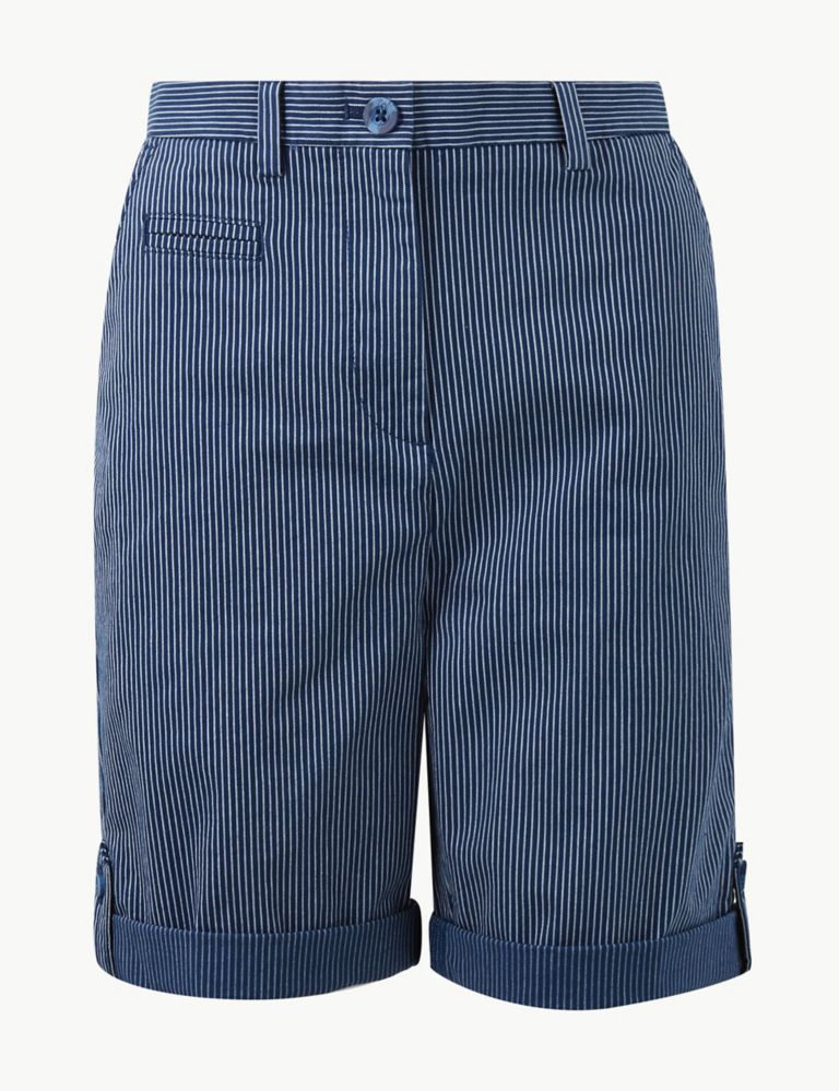 Cotton Rich Striped Longer Casual Shorts 2 of 4