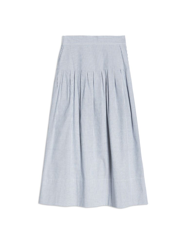 Cotton Rich Striped Midaxi Skirt 2 of 5