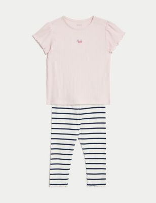 Cotton Rich Striped Outfit (0-3 Yrs) Image 2 of 8