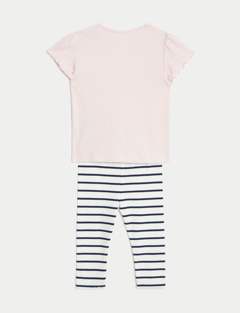 Cotton Rich Striped Outfit (0-3 Yrs) 3 of 8