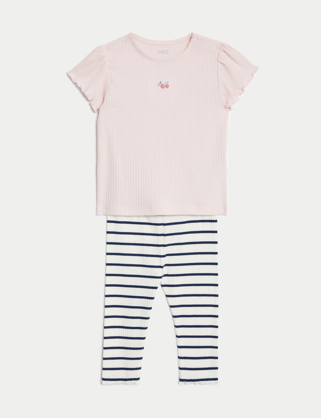 Cotton Rich Striped Outfit (0-3 Yrs) 1 of 8