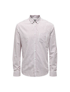 Cotton Rich Striped Oxford Shirt Image 2 of 7