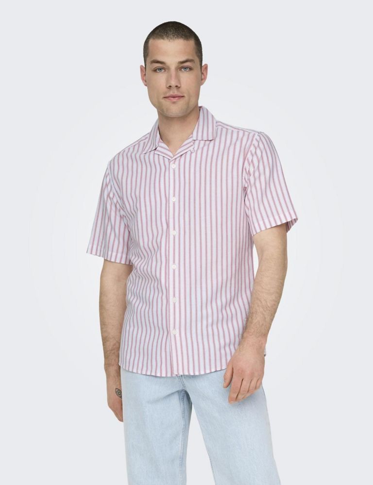 Cotton Rich Striped Oxford Shirt 1 of 6