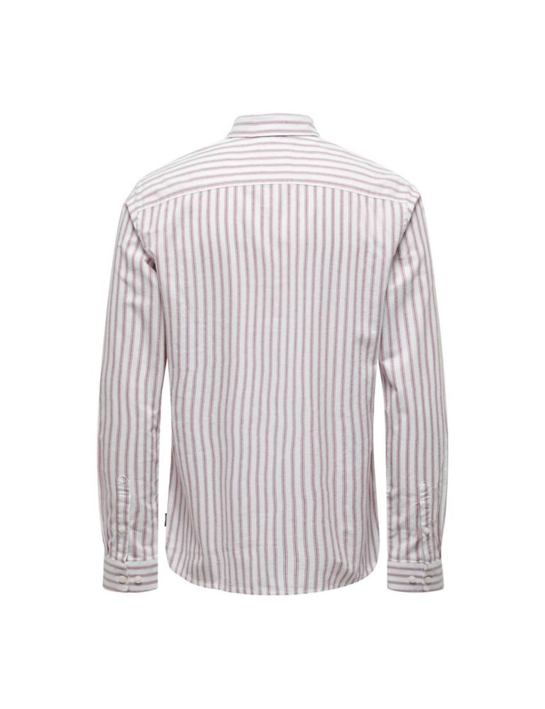 Cotton Rich Striped Oxford Shirt 7 of 7