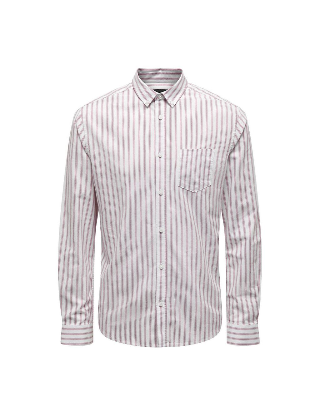 Cotton Rich Striped Oxford Shirt 1 of 7