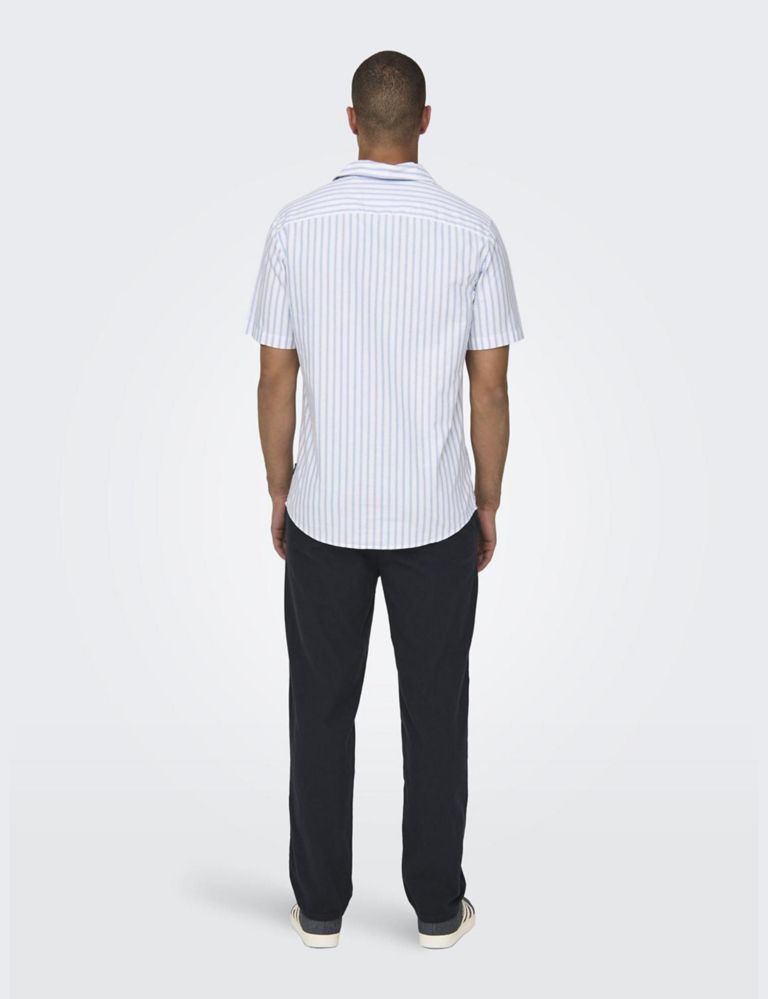 Cotton Rich Striped Oxford Shirt 4 of 7