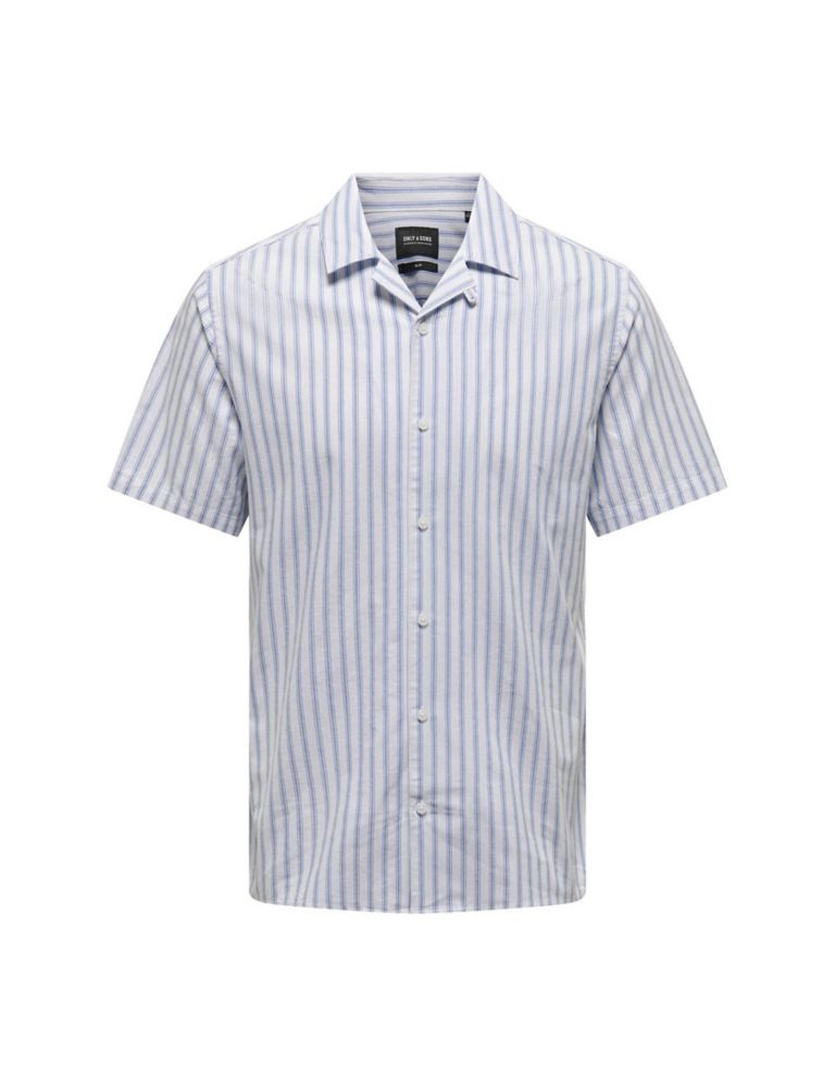 Cotton Rich Striped Oxford Shirt 2 of 7