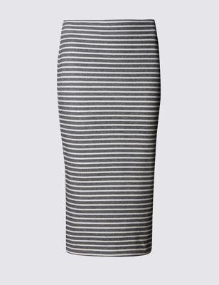 Cotton Rich Striped Pencil Skirt Image 2 of 3