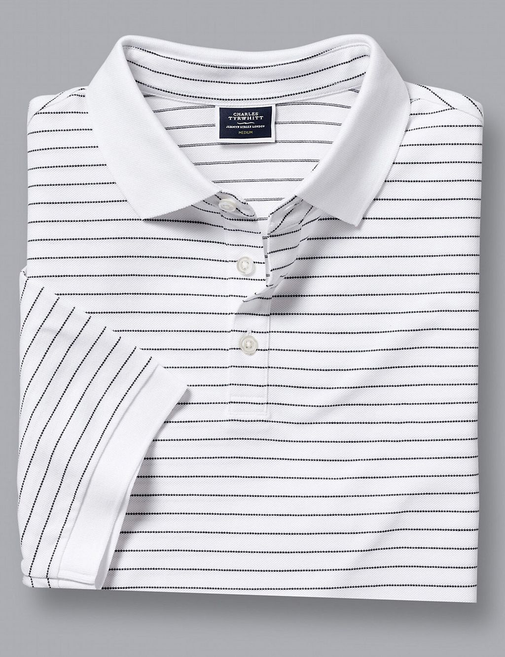 Cotton Rich Striped Pique Polo Shirt 1 of 6