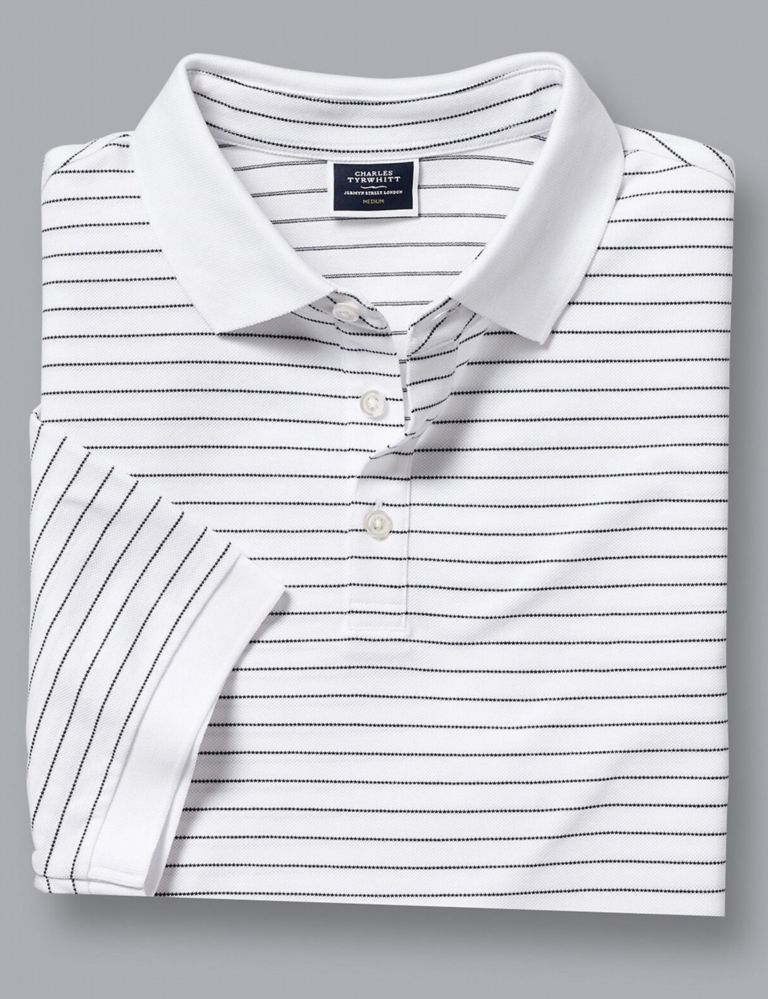 Cotton Rich Striped Pique Polo Shirt 2 of 6