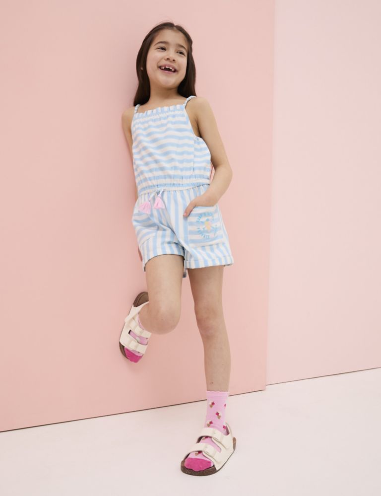 Cotton Rich Striped Playsuit (3-13 Yrs) 3 of 5