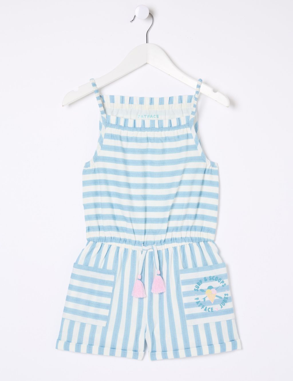 Cotton Rich Striped Playsuit (3-13 Yrs) 1 of 5