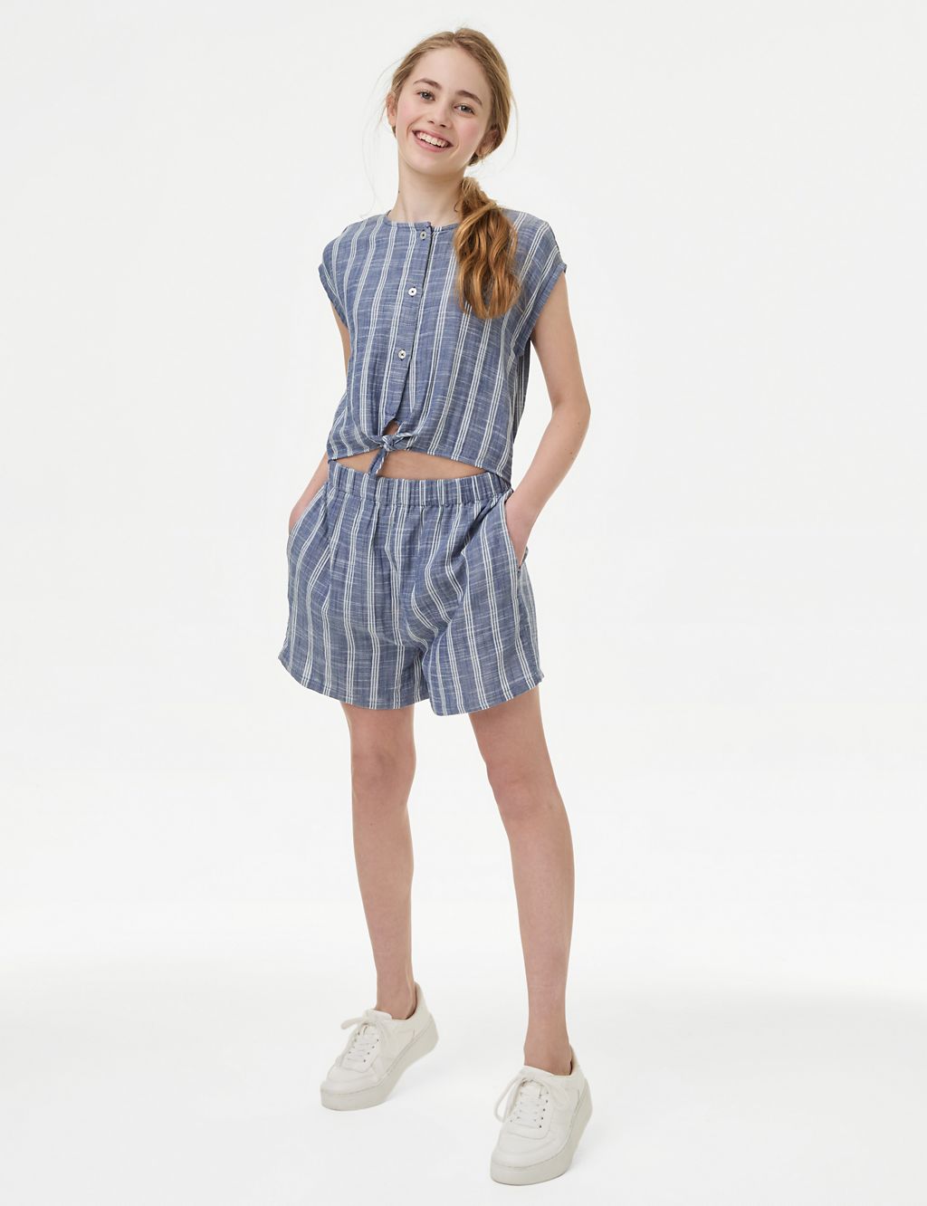 Cotton Rich Striped Playsuit (6-16 Yrs) 2 of 4