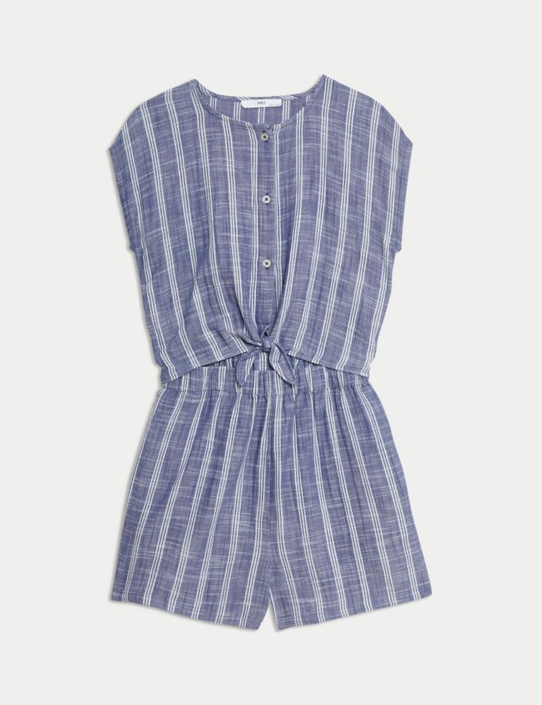 Cotton Rich Striped Playsuit (6-16 Yrs) 2 of 4