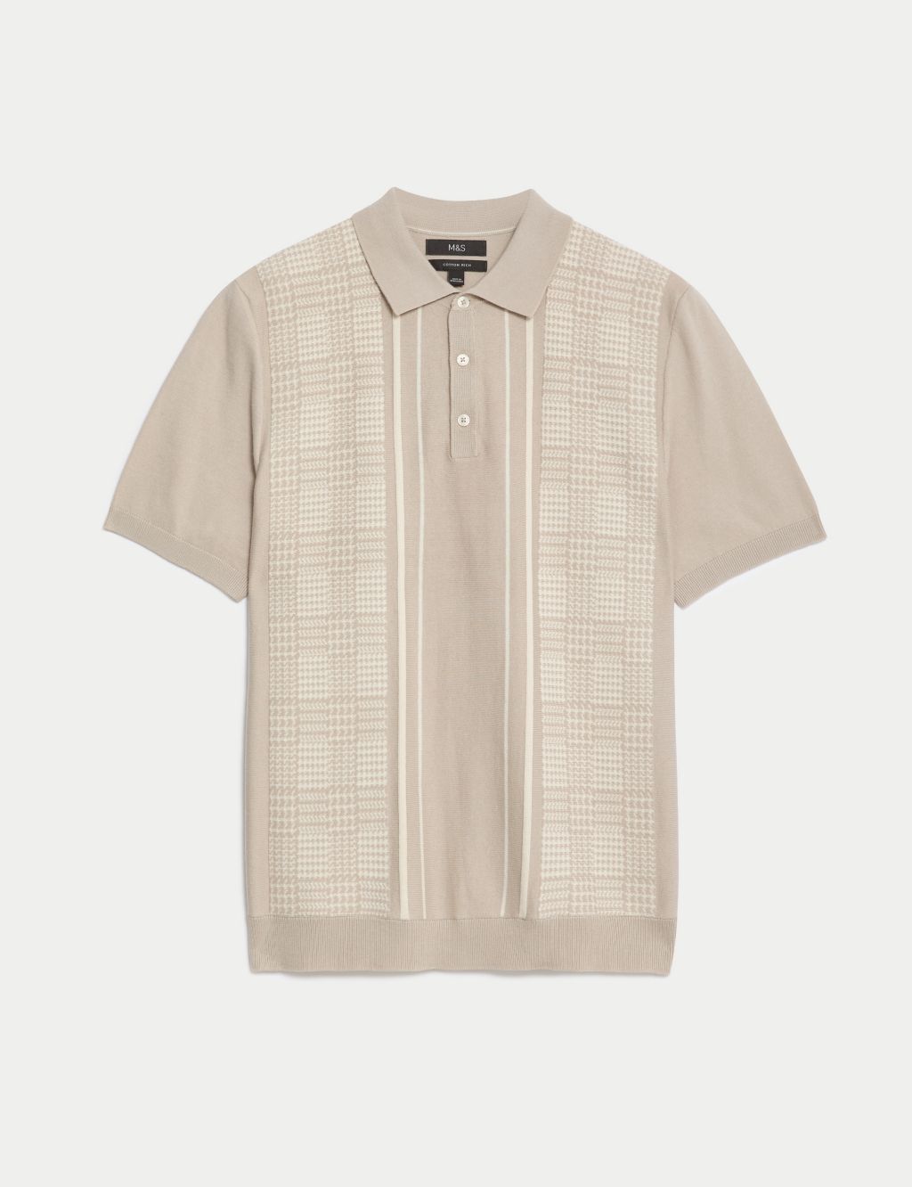 Cotton Rich Striped Polo Shirt 1 of 5