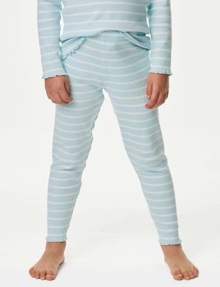Cotton Rich Striped Rib Pyjamas (1-8 Yrs) 4 of 4