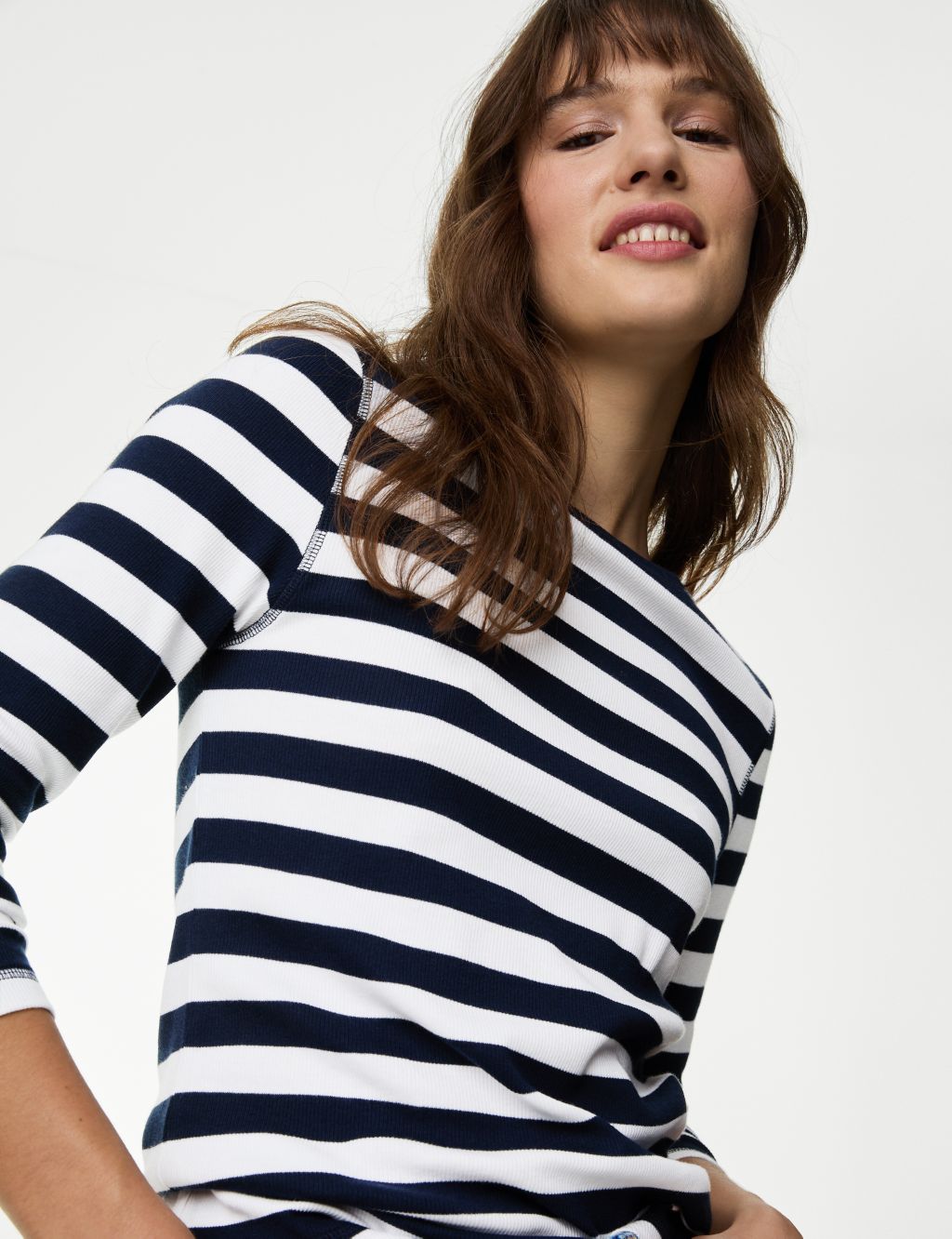 Cotton Rich Striped Ribbed Top 4 of 5