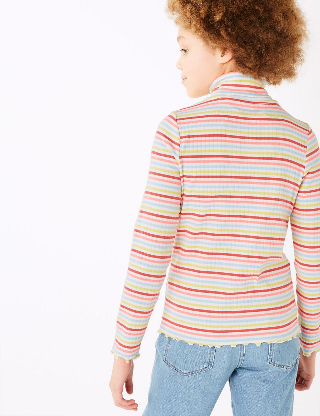 Cotton Rich Striped Roll Neck Top (6-16 Years) 4 of 4