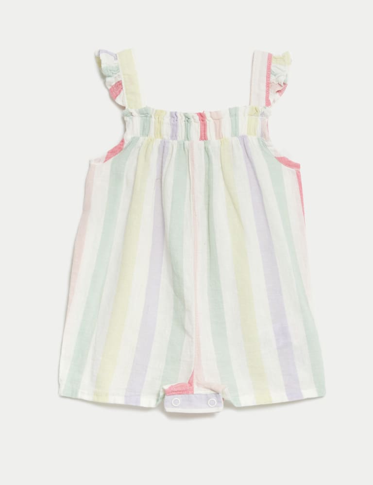 Cotton Rich Striped Romper 0 3 Yrs