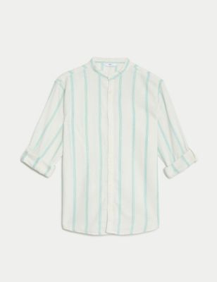 Cotton Rich Striped Shirt (6-16 Yrs) Image 2 of 4