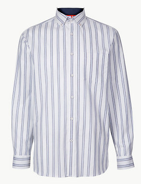 Cotton Rich Striped Shirt with Pocket Image 2 of 5