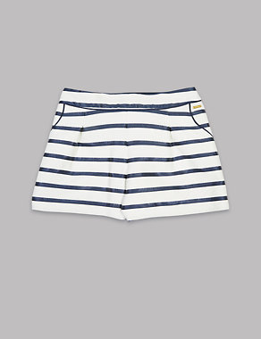 Cotton Rich Striped Shorts (3-14 Years) Image 2 of 4
