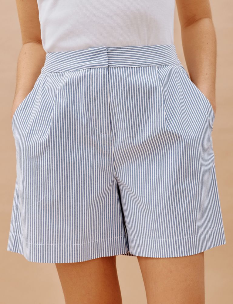 Cotton Rich Striped Shorts 3 of 5