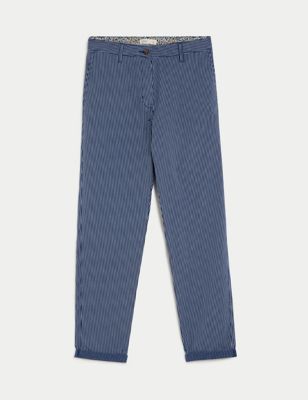 Cotton Rich Striped Slim Fit Chinos Image 2 of 6