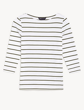 Cotton Rich Striped Slim Fit T-Shirt Image 2 of 5