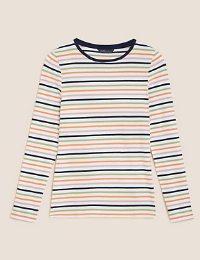 Cotton Rich Striped Slim Fit Top Image 2 of 5